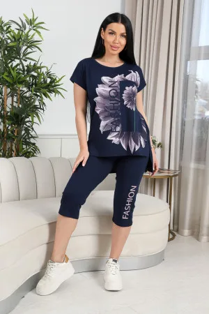 Женский костюм с бриджами 397 FASHION flower