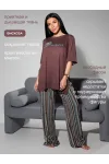 Женский костюм с брюками с брюками и футболкой 409