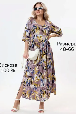 Платье женское Муза — из вискозного штапеля с разрезами